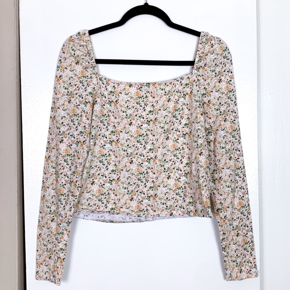 Wild Fable Floral Long Sleeve Crop Top - Picture 5 of 5